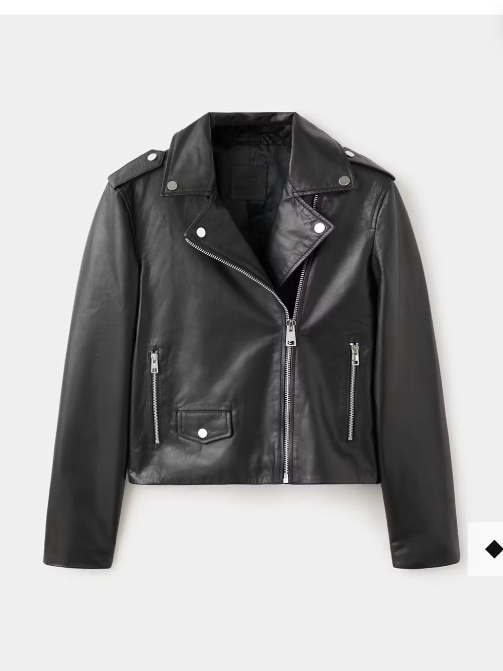 Mango Black Leather Biker Jacket